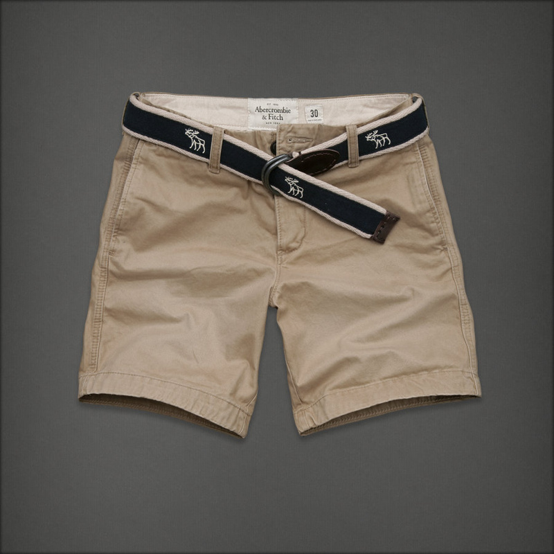 Abercrombie Fitch Hombres Preppy Encajar Con Cinturón Patalón Corto AF7464